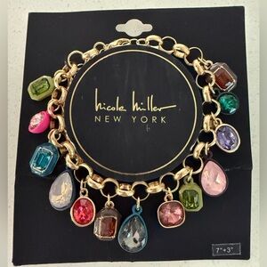 Nicole Miller Gold Charm Bracelet with Colorful Charms